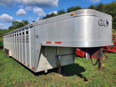 2008 CM Livestock Trailer 'TITLE' - Aluminum, 8 x 32, 24k gvwr, Tri Axle, 3 Gates, SN#