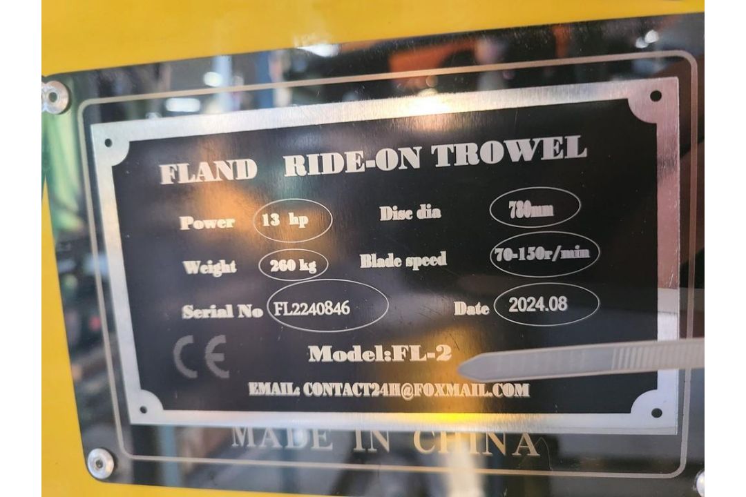 2024 Fland FL2 Ride On Power Trowel 'NEW' - Image 9 of 13