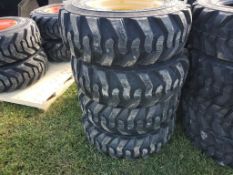 Forerunner SKS1 Skid Steer Tires On Wheels 'Set of 4 - New'