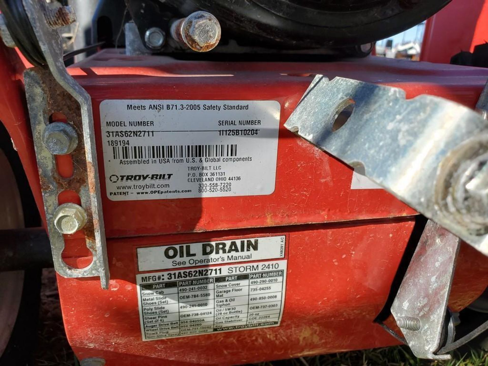 Troybilt Storm 2410 Snow Blower - Image 13 of 18