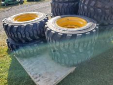 Forerunner SKS1 Skid Steer Tires On Wheels 'Set of 4 - New'
