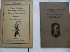 McCormick Deering Cream Seperator Books,