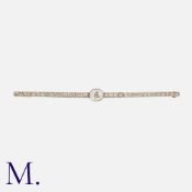 A Diamond Bar Brooch in yellow gold and platinum, the rose cut diamond bar set centrally with an old