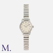 OMEGA, A Ladies Seamaster Wristwatch, in stainless steel. Manual wind movement. Dial, case and
