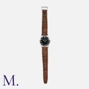 OMEGA 6B/159 A Vintage Gents WWII Era Pilots Wristwatch in stainless steel, the black dial Signed