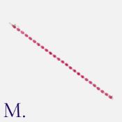 A Ruby And Diamond Line Bracelet in 18k yellow and white gold, set with a row of alternating oval