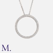 THEO FENNEL, A Diamond Pendant Necklace in 18k white gold, designed as an open circle, set with