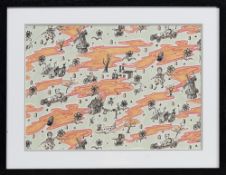 * SIR GRAYSON PERRY CBE RA Hon FRIBA (BRITISH b. 1960), LIBERTY LONDON, 'FLO' FABRIC