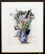 * WILLIAM CROSBIE RSA RGI (SCOTTISH 1915 - 1999), STILL LIFE WITH GLADIOLI, CARNATIONS AND IRISES