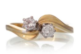 DIAMOND TWO STONE RING,