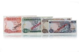 UNCIRCULATED SPECIMEN SET OF JERSEY BANKNOTES,