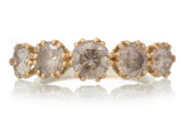 CERTIFICATED DIAMOND FIVE STONE RING,
