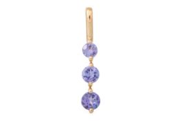 TANZANITE THREE STONE PENDANT,