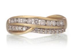 DIAMOND DOUBLE ROW HALF ETERNITY RING,