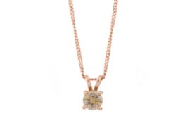 CERTIFICATED DIAMOND SOLITAIRE PENDANT,