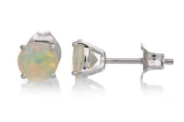PAIR OF OPAL STUD EARRINGS,