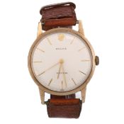 ROLEX PRECISION NINE CARAT GOLD MANUAL WIND WRIST WATCH,