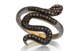 DIAMOND SERPENT RING,