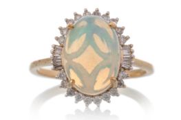 OPAL AND DIAMOND RING,