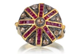RUBY AND DIAMOND RING,