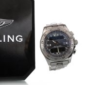 BREITLING STAINLESS STEEL WRIST WATCH,