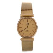 OMEGA DE VILLE GOLD PLATED QUARTZ WRIST WATCH,