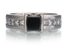 BLACK AND WHITE DIAMOND RING,