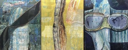 * JAMES HARDIE (SCOTTISH 1938 - 2024), TRIPTYCH : NAKED PILOT