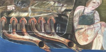 * JAMES HARDIE (SCOTTISH 1938 - 2024), BY THE ENGINE