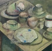 * JAMES HARDIE (SCOTTISH 1938 - 2024), STILL LIFE WITH PLATES