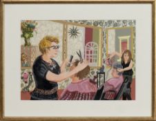 * LADY LUCINDA MACKAY (SCOTTISH b. 1941), CLAIRE'S HAIRSHOP