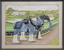* WILLIAM ROBBIE (SCOTTISH 1887 - 1967), TWO CLYDESDALES, PETERHEAD