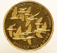 100 Dollars Canada 1978. Elizabeth II. 22kt 16.85 grams. Edge damage.
