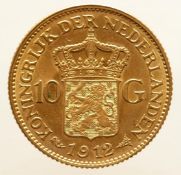 10 guilder gold Wilhelmina 1932. Beautiful. 6.72 grams, 900/1000.