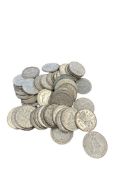 lot of 51 times 1 guilderJuliana, 50s and 60s. silver 336 grams.