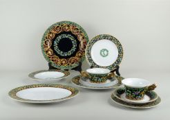 A porcelain service part in Gold Ivy decor, Rosenthal for Versace. Germany, late 20th century.