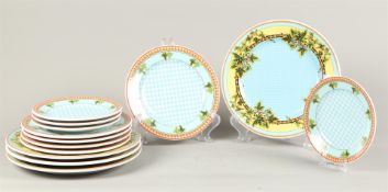 A lot of porcelain consisting of four dinner plates, four breakfast plates and four cake plates with