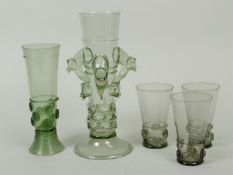 A lot of various design glass in 17th century style. Italy Murano, 20th century.