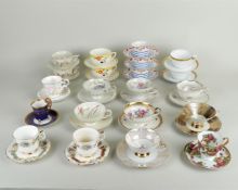 A very large collection of cups and saucers from Limoge, Royal Albert, and Hutschenreuther, among ot