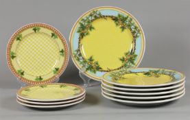 A lot of porcelain consisting of six dinner plates and four breakfast plates withivy leaves decor, R