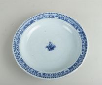 A fiance bowl with floral decoration in centre and decoration in borders on edge. France, circa 1800