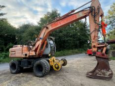 HITACHI EX165W WHEELED EXCAVATOR 360 DIGGER RAIL ROAD MACHINE *PLUS VAT*