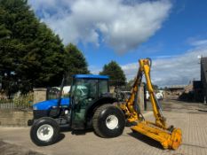 NEW HOLLAND TN55D 55HP 4WD COMPACT TRACTOR WITH BOMFORD HEDGE CUTTER *PLUS VAT*