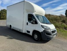 NEW MOT! 2017/67 REG PEUGEOT BOXER 335 L3 BLUE HDI LOW LOADER BOX VAN, SHOWING 1 FORMER KEEPER