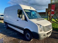 2013/63 REG VOLKSWAGEN CRAFTER CR35 STARTLINE TDI MWB 2.0 DIESEL PANVEL VAN, SHOWING 2 FORMER KEEPER