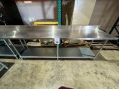 STAINLESS STEEL PREP TABLE (8' X 2' X 34 1/2