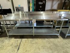 STAINLESS STEEL PREP TABLE (8' X 2' X 34 1/2
