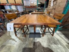 INDUSTRIAL METAL FRAME AND SOLID WOOD