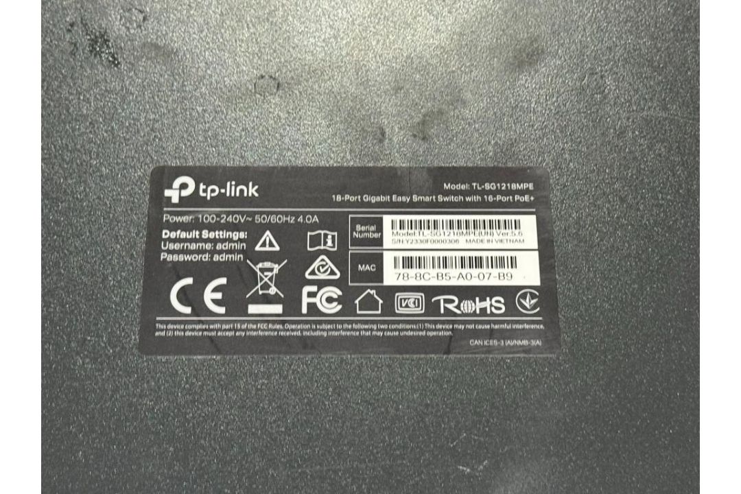 TP-LINK TL-SG1218MPE SMART SWITCH - Image 3 of 3