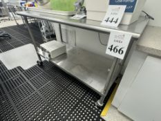 STAINLESS STEEL 5' TABLE ON CASTERS